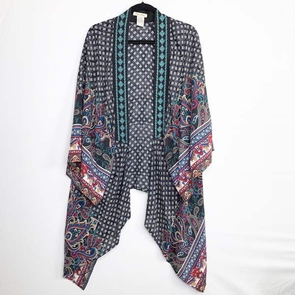 Flying tomato floral bohemian embroidered kimono - Picture 1 of 7